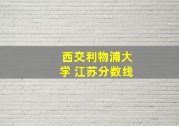 西交利物浦大学 江苏分数线